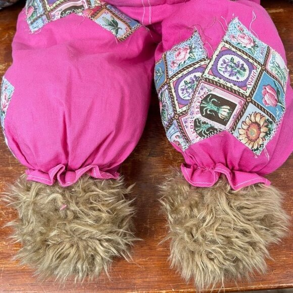 '97 Joelson Floppy Teddy Bear 22" Cottage Patchwork Country Kawaii Y2K 90s 00s - Picture 7 of 13